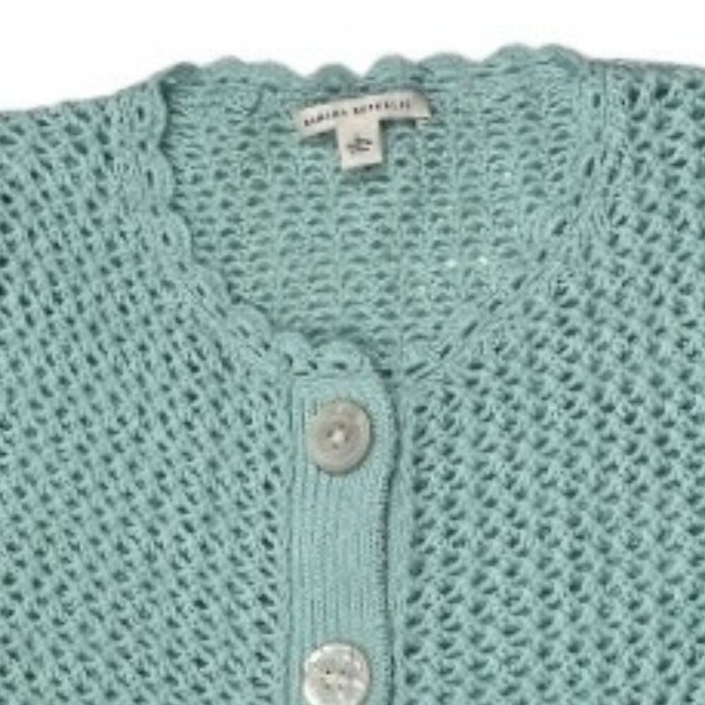 Banana Republic Crochet Sweater 3/4 Sleeves Mint Green Size Large Might Fit Med. - Picture 3 of 13